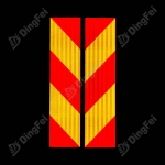Reflective Sticker For Vehicle - Red Yellow Reflective Rear Marking Plate Sticker For Heavy Vehicles